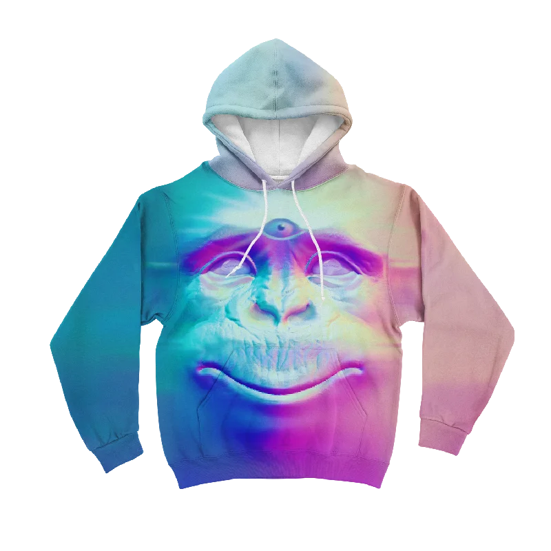 New Markdowns Neon Glowing Monkey All Over Print Unisex Hoodie