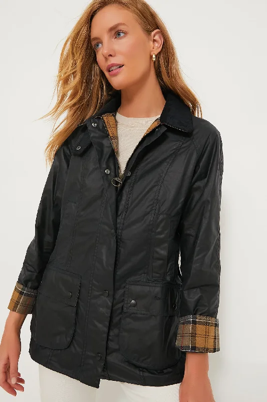 Daily Deals cozy outdoor jacketNavy Beadnell Wax Jacket