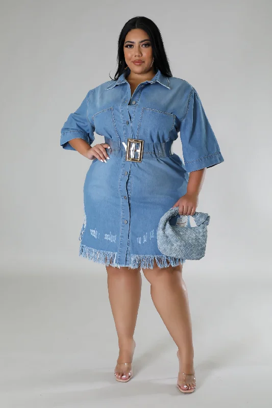 TIME-Limited Offer ruched dressBaddie Drip Denim Dress