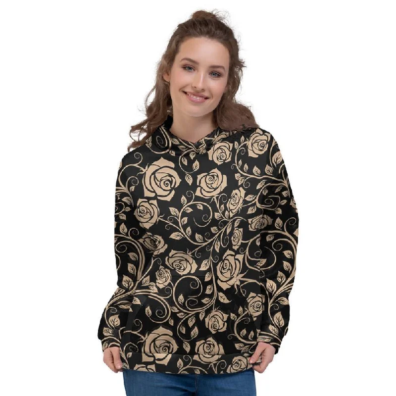 Price Rollback Gold Rose Floral Women's Hoodie