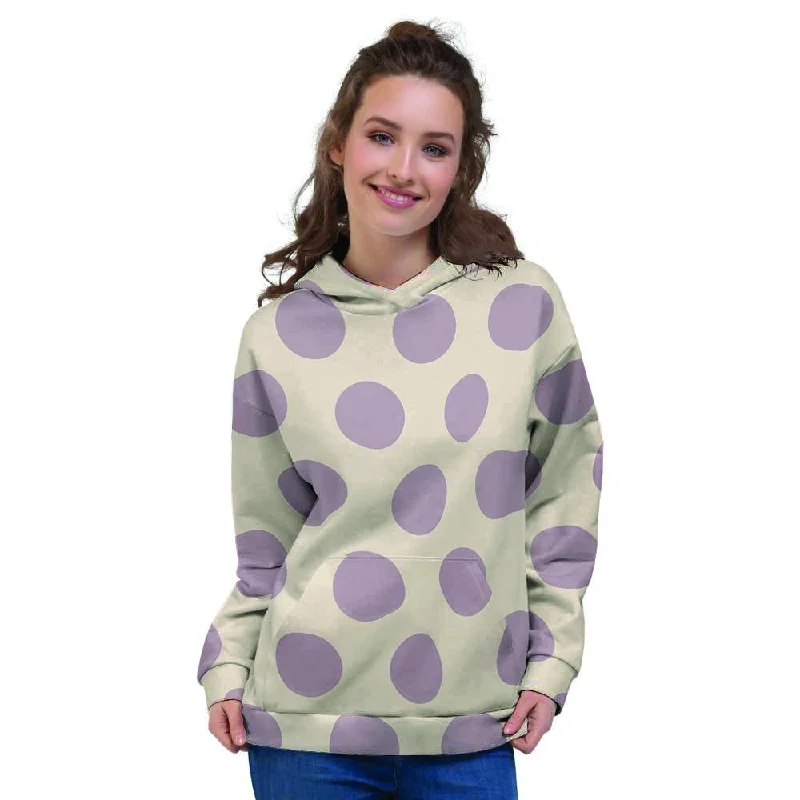 Unbeatable Prices Cream And Brown Polka Dot Women's Hoodie