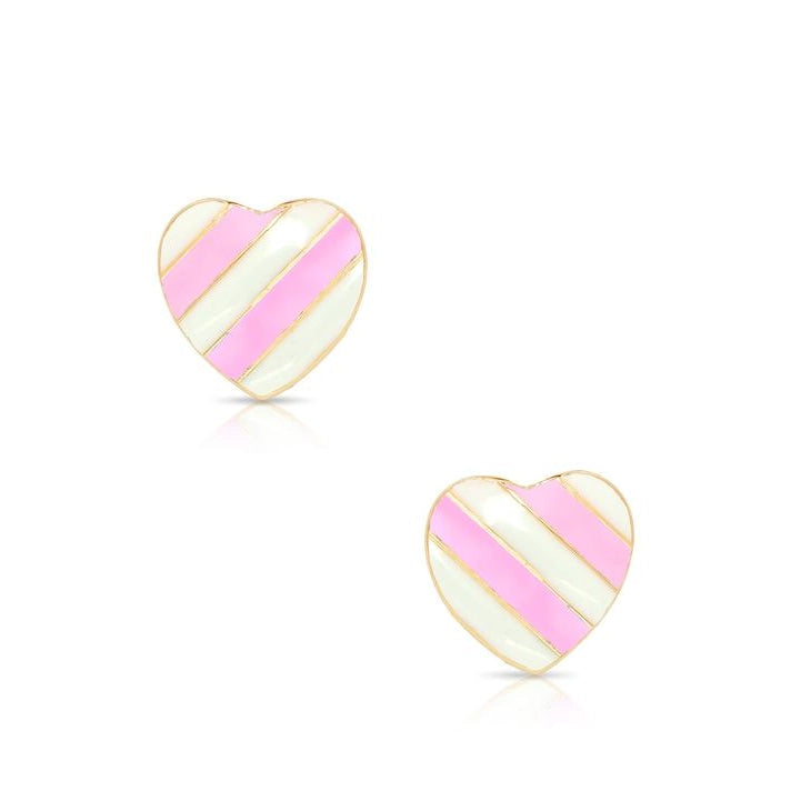 Price Drop textured dressLily Nily Striped Heart Stud Earrings