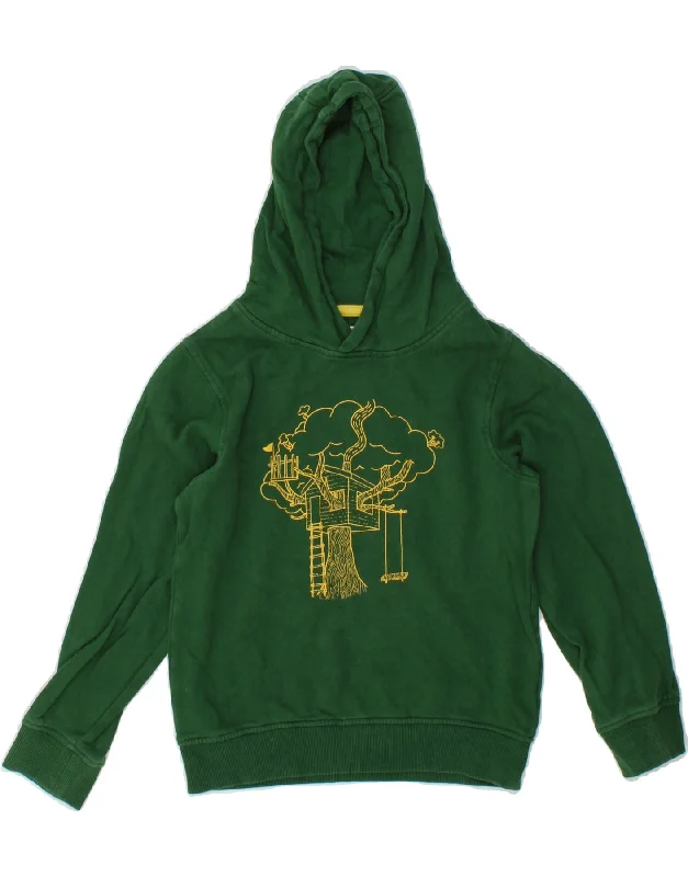 Online Specials MOUNTAIN WAREHOUSE Boys Graphic Hoodie Jumper 7-8 Years Green Cotton