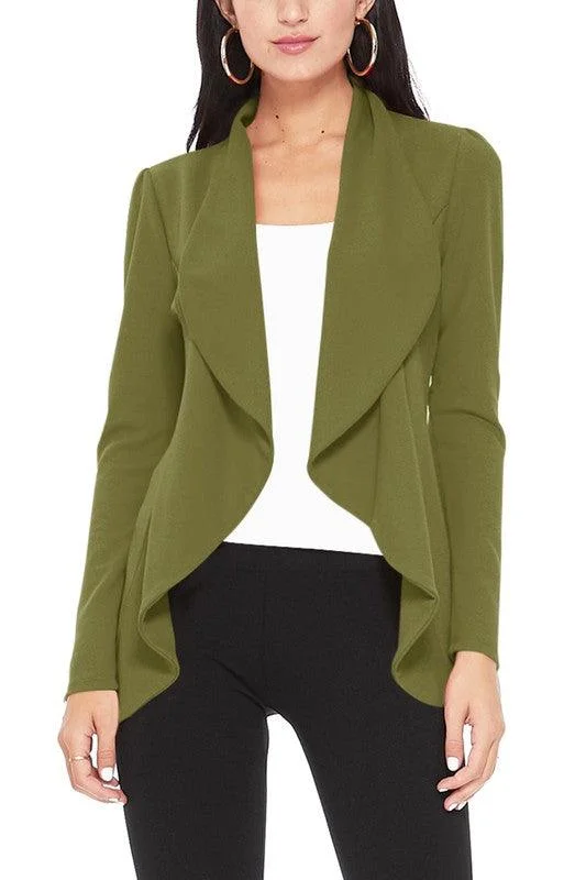 Daily Deals versatile jacketWomen Solid Waist Length Blazer