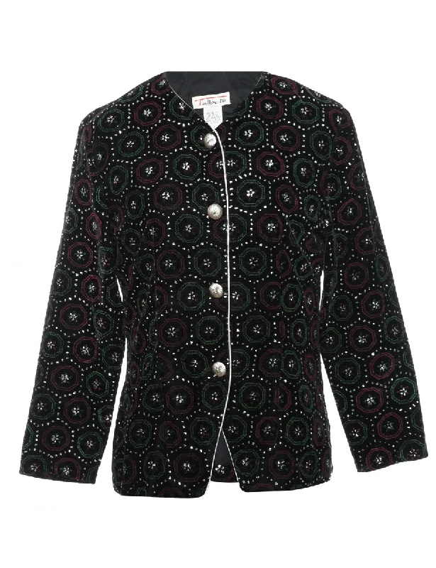 Price Slash relaxed fit jacketSparkly Effect Patterned Velvet Evening Jacket - M