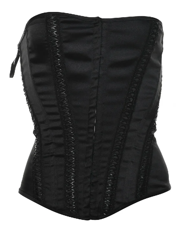 Holiday Sale functional jacketClassic Black Boned Corset - S