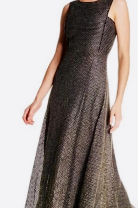 Deal Zone silk dressBlack And Gold Long Dress