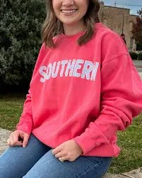 Low Prices lightweight puffer jacketSouthern Fried Cotton Comfy Crew Arch Sweatshirt in Watermelon
