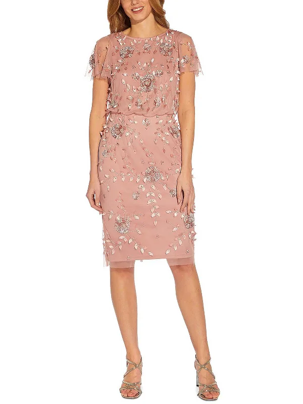 Special Discount chic dressWomens Embellished Knee Cocktail and Party Dress