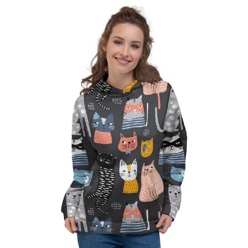 Exclusive Access Cat Style Print Women's Hoodie
