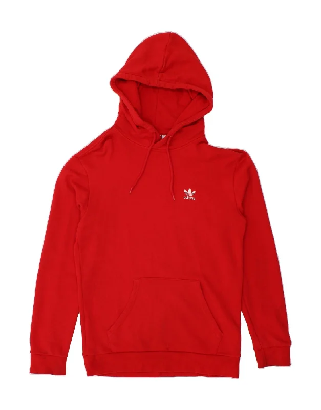 Discount Days ADIDAS Mens Hoodie Jumper Small Red Cotton
