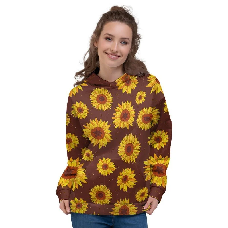 Savings Event Brown Sunflower Women's Hoodie