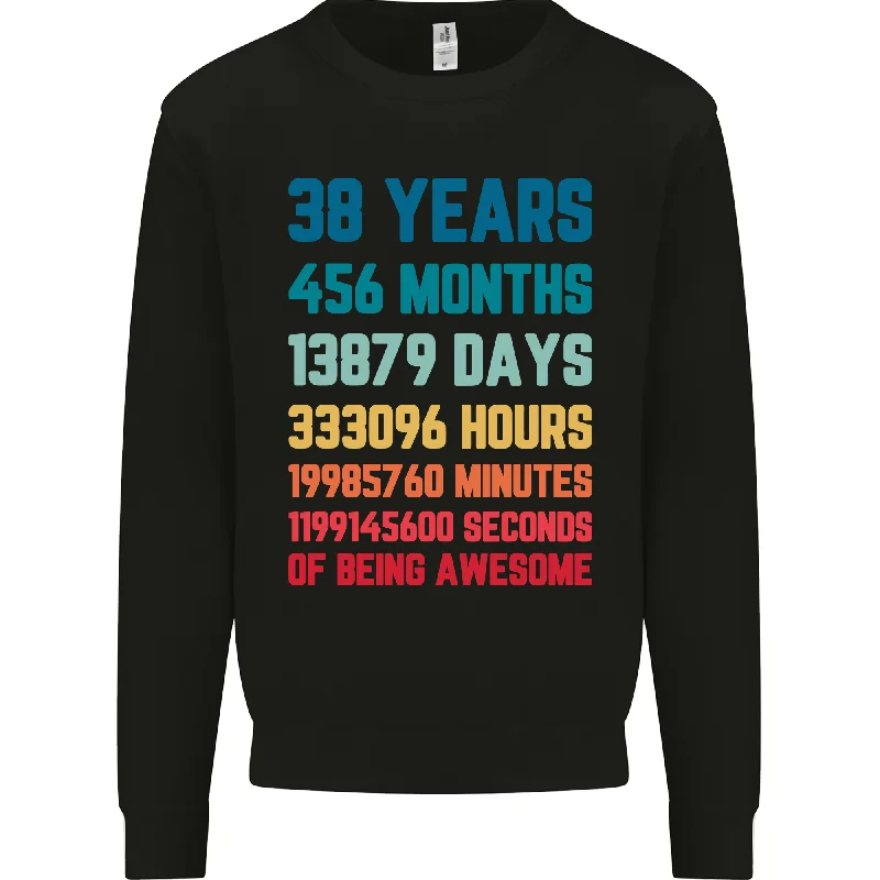 Huge Discounts urban activewear hoodie38th Birthday 38-Year-Old Men's Sweatshirt Jumper