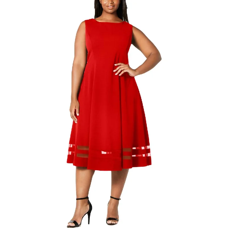 Deal of the Day elegant maxi dressCalvin Klein Womens Illusion Knee Length Fit & Flare Dress