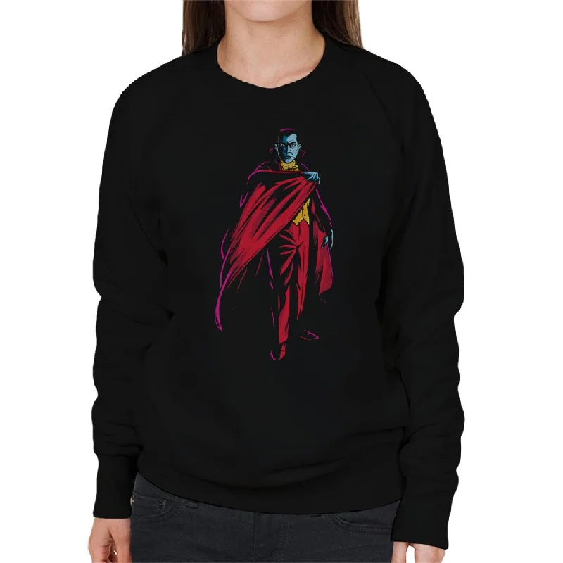 Reduced Prices relaxed fit sports hoodieDracula Cape Pose Dark Blood Illustration Women's Sweatshirt