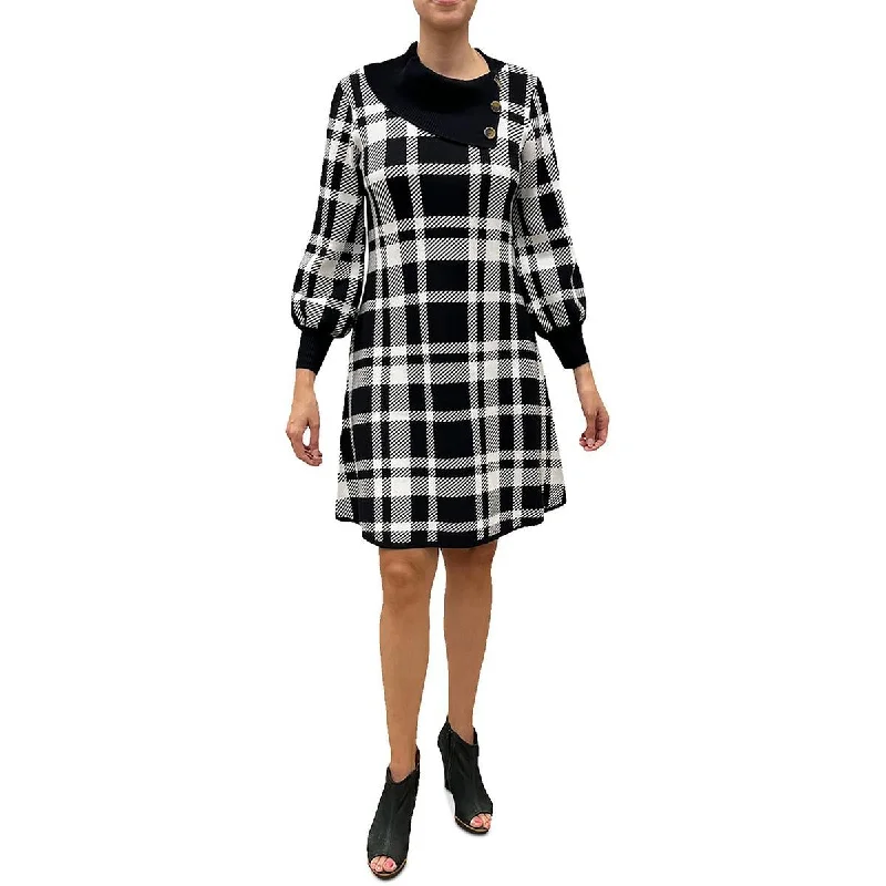 Overstock fitted dressSignature By Robbie Bee Womens Plaid Sweaterdress