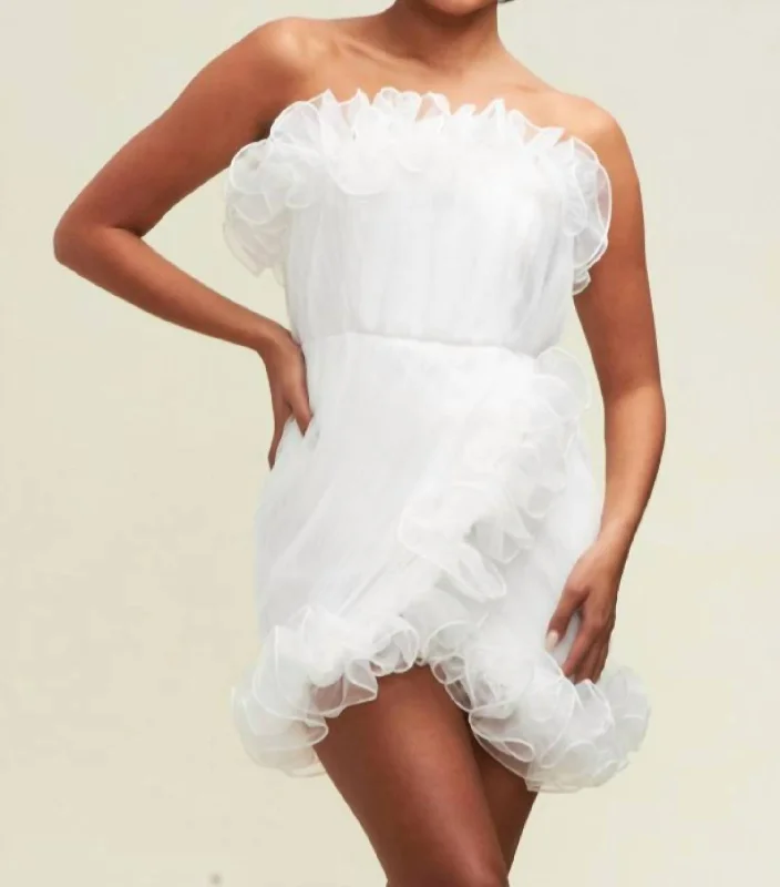 Price Smash flowy maxi dressStrapless Mini Dress In White