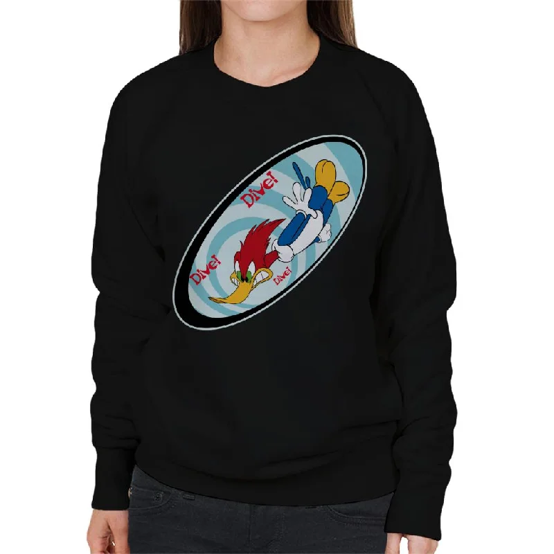 Shop and Save comfy workout wear hoodieWoody Woodpecker Dive Dive Dive Women's Sweatshirt