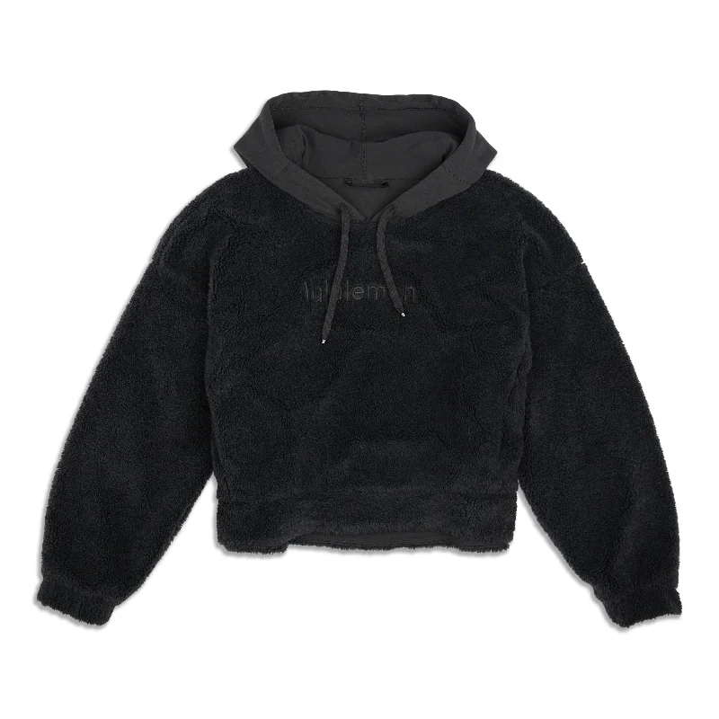 Special Price Textured Fleece Embroidered Logo Hoodie - Resale