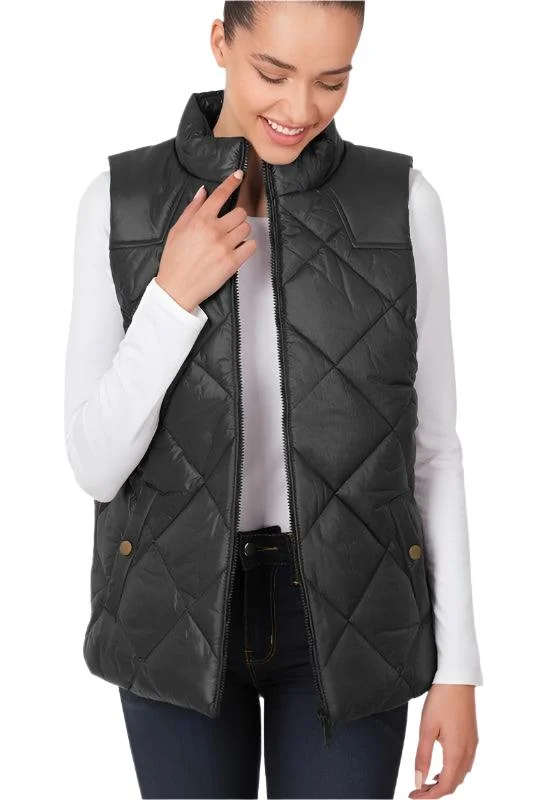 New Markdowns lightweight jacketDiamond Quilted Zip Front Vest