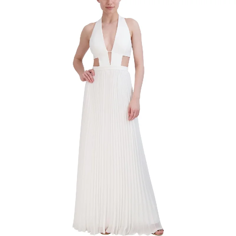 New Markdowns fitted cocktail dressBCBGMAXAZRIA Womens Full Length Halter Evening Dress