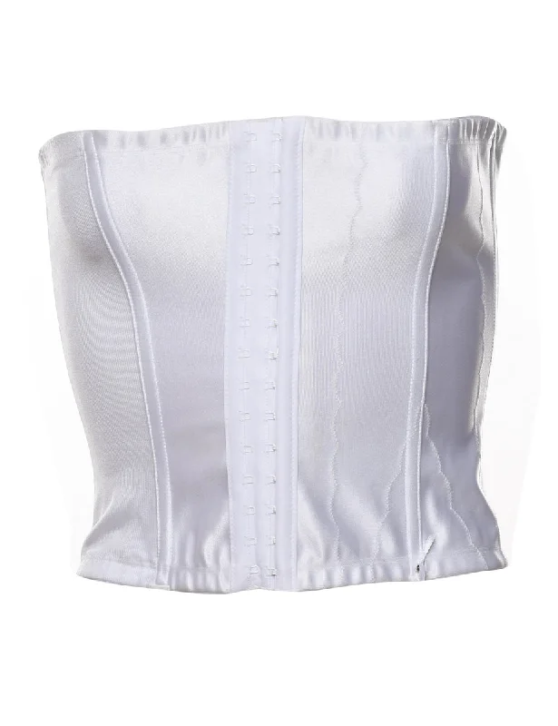 Deal Frenzy trendy coat jacketWhite Boned Bandeau Corset - S