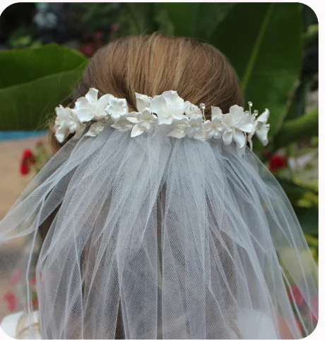 Year-End Clearance summer floral dressFloral Crown with Attached Veil