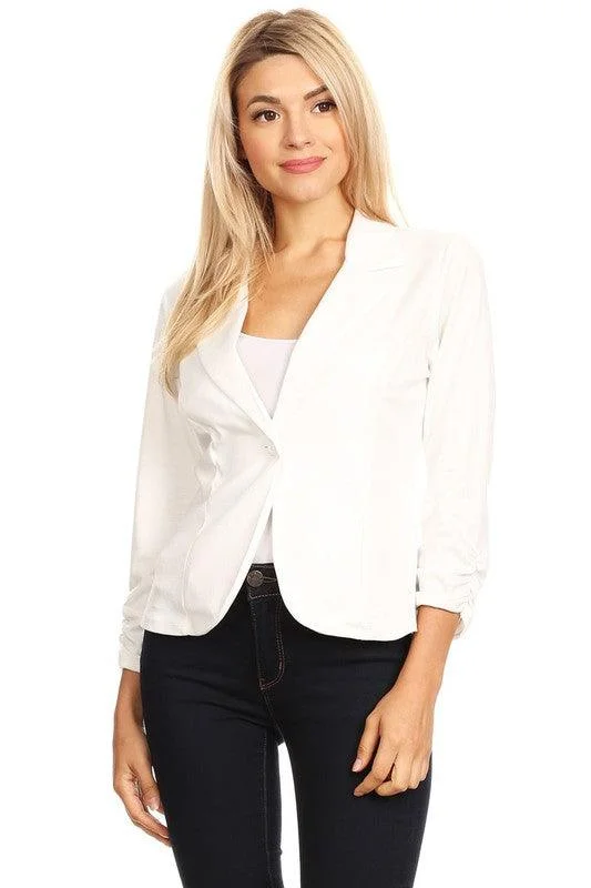 Reduced Prices trendy bomber jacketWomen's Solid Waist Length Blazers 14 Colors