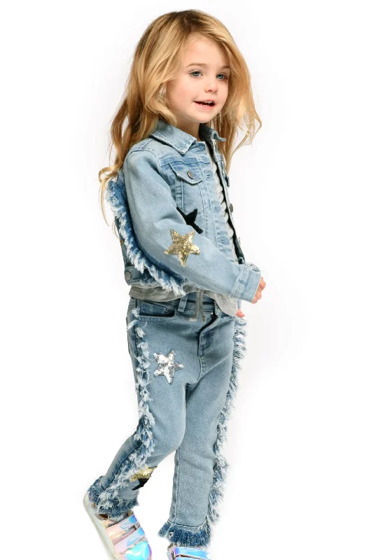 Deal Frenzy fitted dressDenim Frayed Jeans