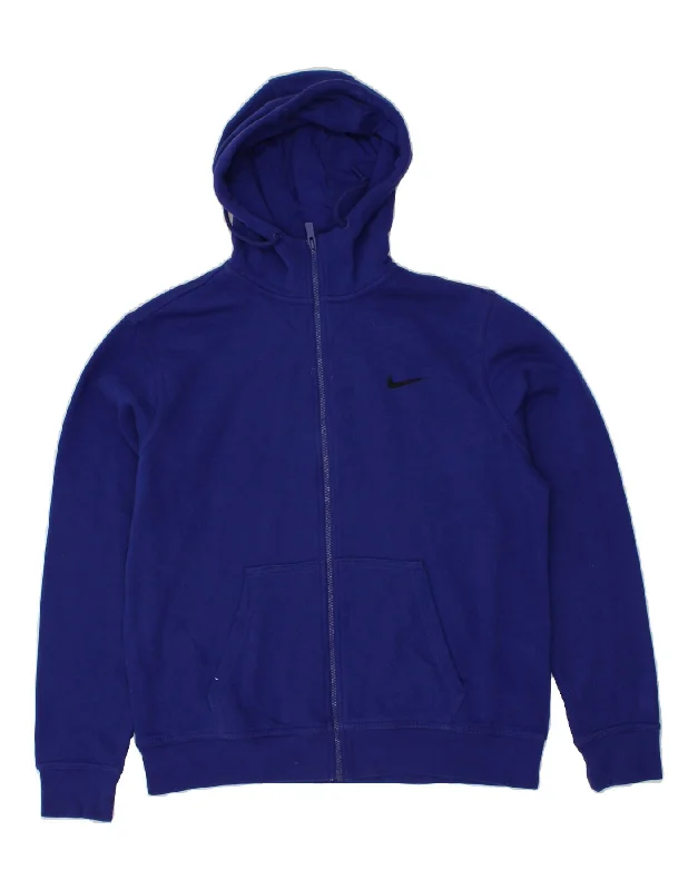 Huge Discounts NIKE Mens Zip Hoodie Sweater Large Blue Cotton