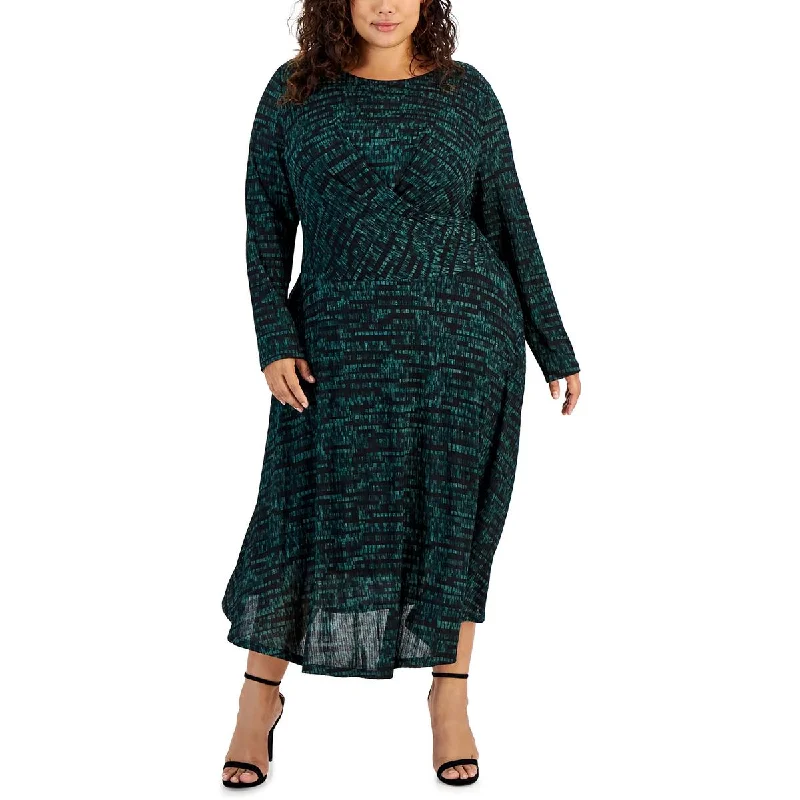 New Markdowns knit dressCalvin Klein Womens Plus Crossover Long Maxi Dress