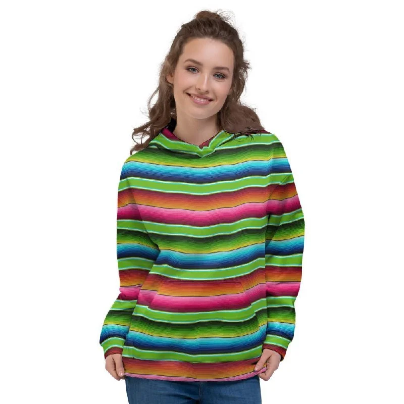Quick Sale Green Baja Serape Women's Hoodie