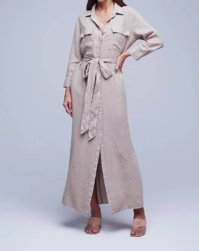 Deal Explosion textured dressCameron Linen Shirt Dress In Dune