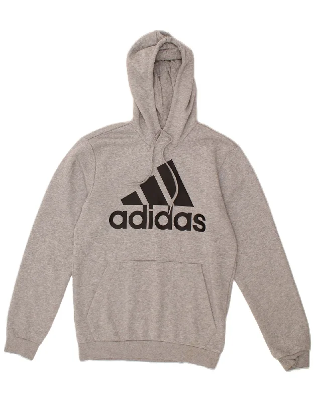 Markdowns ADIDAS Mens Graphic Hoodie Jumper UK 36/38 Small Grey Cotton
