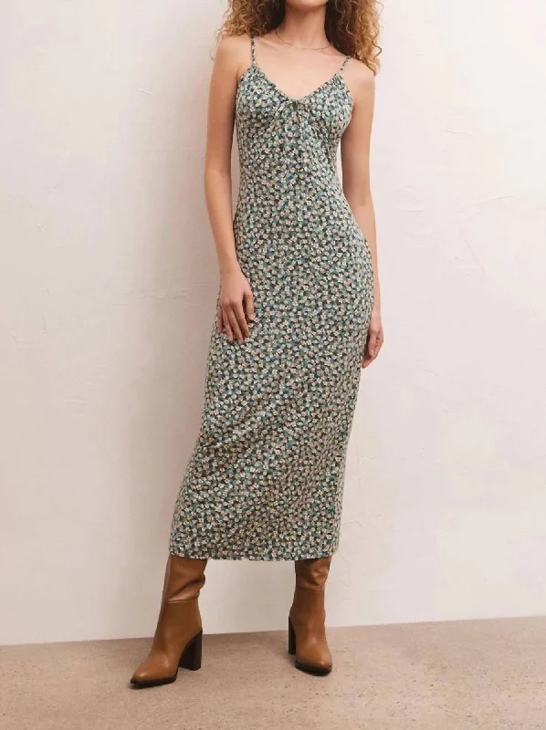 Weekend Deal trendy mini dressMelinda Ditsy Floral Midi Dress In Emerald Isle