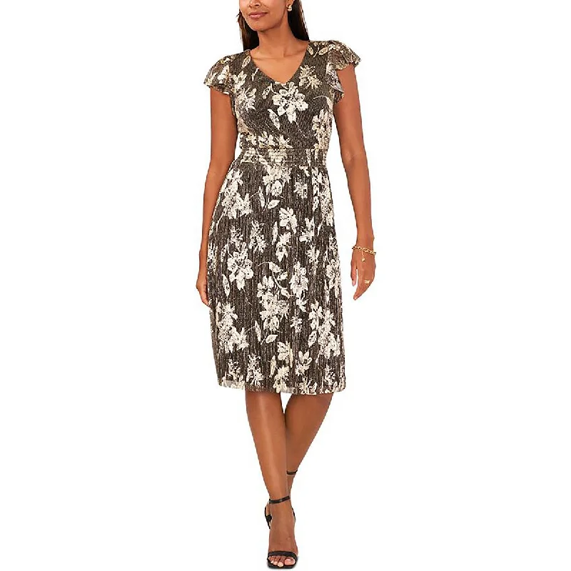 Clearance Sale elegant maxi dressMSK Womens Petites Metallic Floral Evening Dress