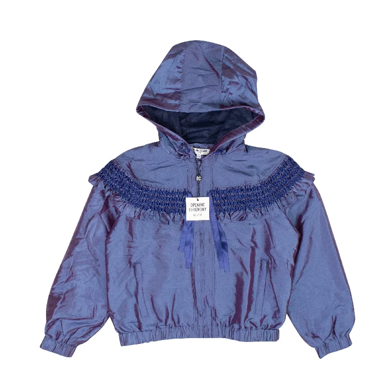 Huge Savings relaxed fit jacketOpening Ceremony DIRECTOIRE BLUE SMOCKED NYLON WINDBREAKER