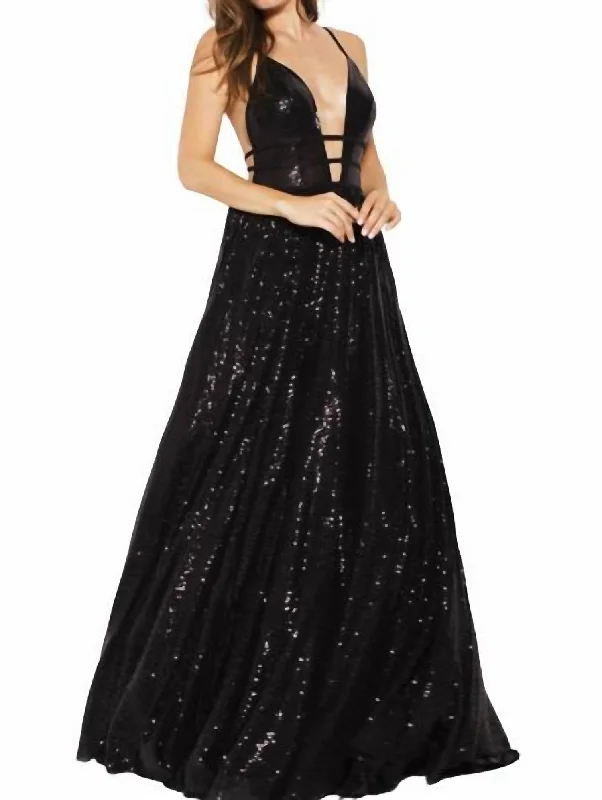 Unbeatable Prices playful dressSequin Ballgown In Black