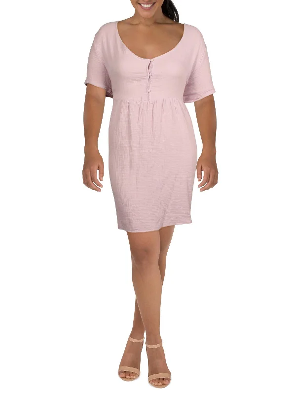 Today's Special pleated dressPlus Womens Comfy Short T-Shirt Dress