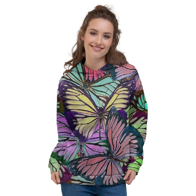 Quick Sale Colorful Butterfly Print Women's Hoodie