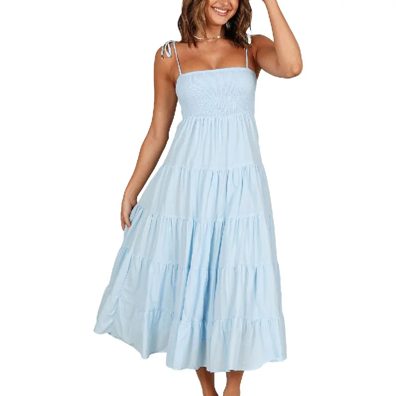 Super Sale ruched dressPetal + Pup Womens Tie Shoulder Midi Sundress