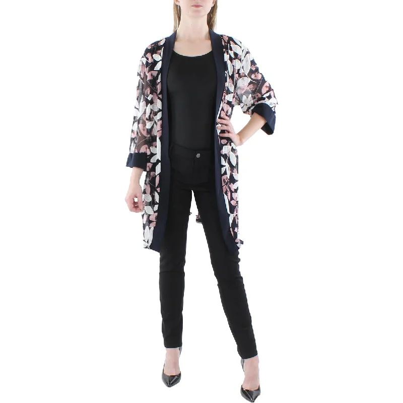 Price Drop Alert soft jacketPlus Womens Mesh Printed Duster Blazer