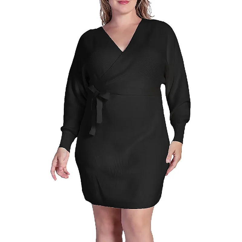 Price Buster long-sleeve floral dressStandards & Practices Womens Plus Belted Mini Sweaterdress