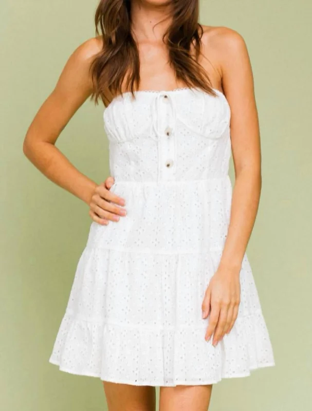 Stock Clearance trendy dressStrapless Mini Dress In White