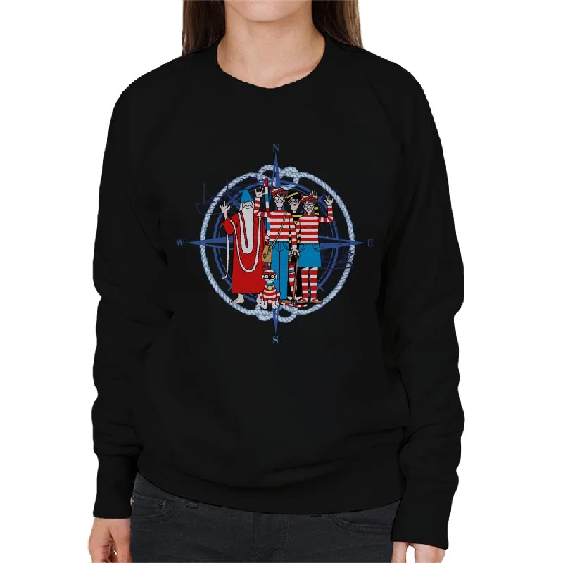 Unmissable Offer activewear hoodieWhere's Wally Compass Characters Waving Women's Sweatshirt