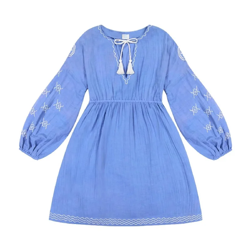 YEAR-End Clearance chic dressWomen's Elodie Embroidery Dress In Aegean Blue