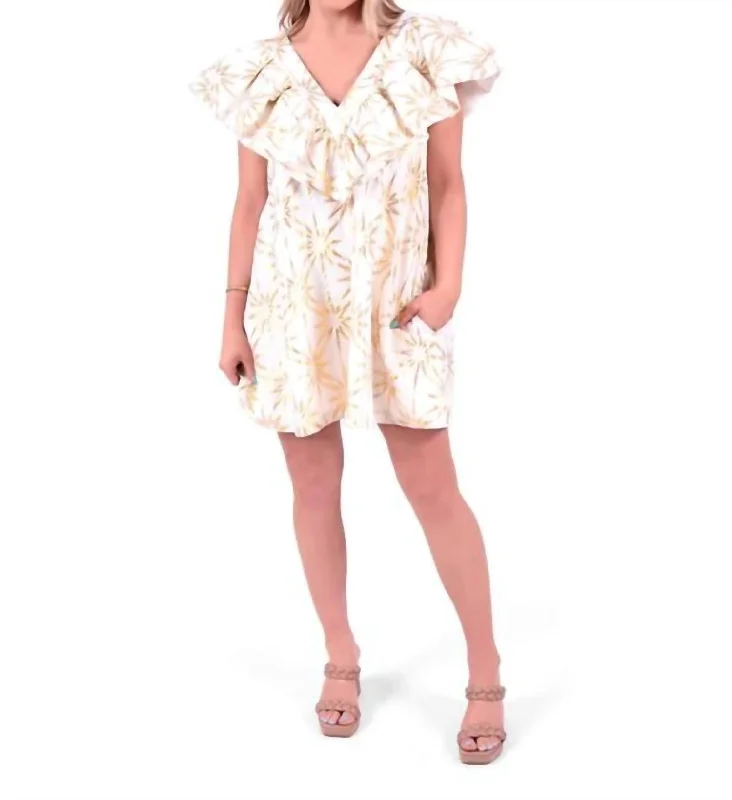 Overstock Sale classic fit-and-flare dressKensington Dress In Gold Burst