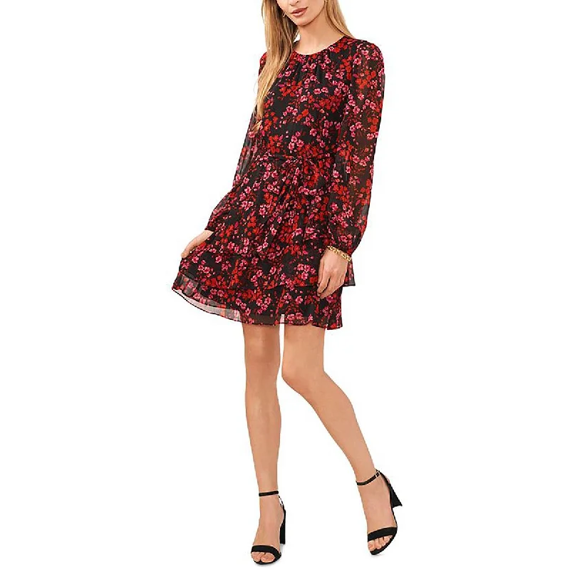 Major Savings wrap-around dressMSK Womens Floral Print Chiffon Midi Dress