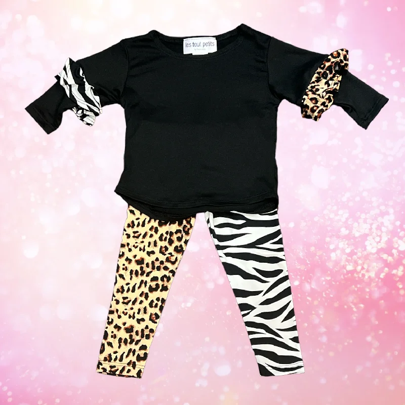 Exclusive Deal chic wrap dressLeopard and Zebra Legging Set