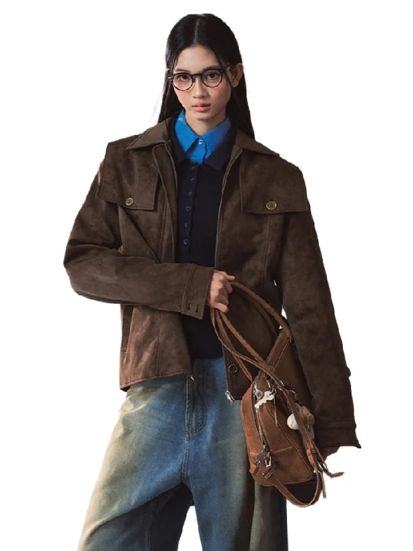 Early Bird Discount lightweight jacketVintage Brown Suede Jacket